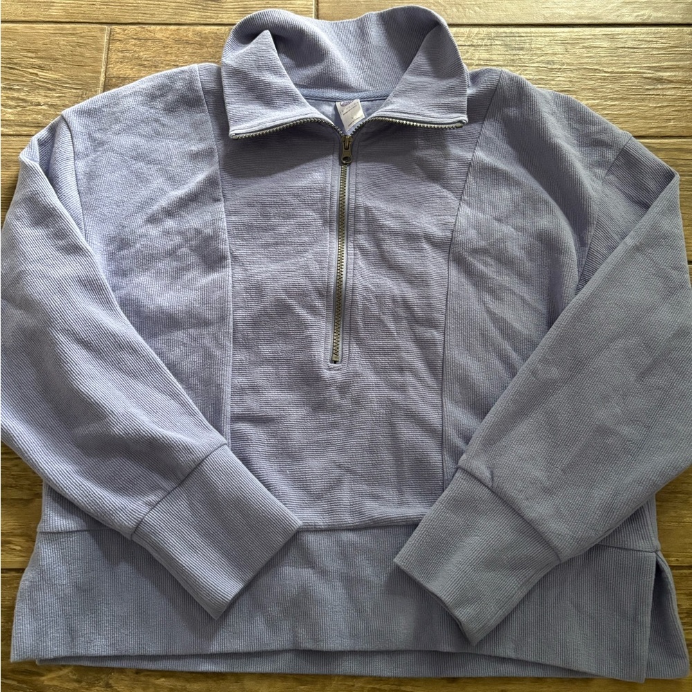 half zip cropped sweatshirt